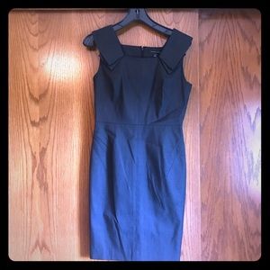 Dark Grey Sheeth Dress w/ Shoulder Detail